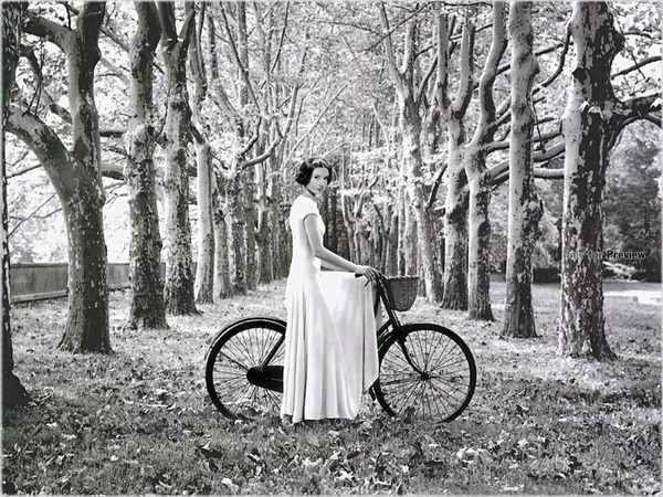 森林女神，全白连身洋装，骑上Dutch Bike，再配个手编藤篮，依然典雅气质。.jpg